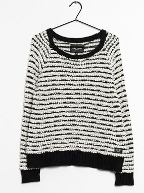 Obey No 89 Cable Knit Crewneck Sweater Black & White - Size Medium